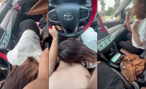 Phim  Sex Đang lái xe em kéo quần anh ra bú mút chỉnh cần số