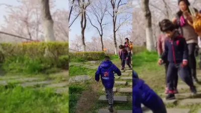 熟女瞞著丈夫公園散步偷情