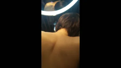 鏡子前後入短髮騷貨