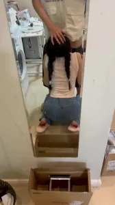 看出門前穿著緊身牛仔褲，忍不住內射
